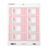 Poederroze strepen & krullend Lijst & Logo Etiket (Full Sheet)
