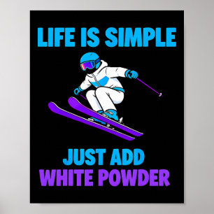 Poedersneeuw Skiën Retro Skibrillemontuur Berg Poster