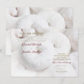 Poedersuiker Donut Bruiloft Kaart (Voorkant / Achterkant)