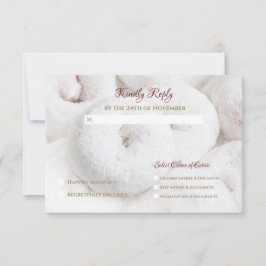 Poedersuiker Donut Bruiloft RSVP Kaartje