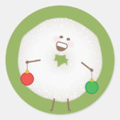 Poedersuiker Donut Christmas Kaart Envelope Seal Ronde Sticker (Voorkant)