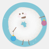 Poedersuiker Donut Christmas Kaart Envelope Seal Ronde Sticker (Voorkant)