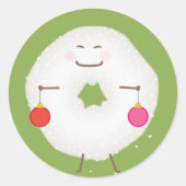 Poedersuiker Donut Christmas Kaart Envelope Seal Ronde Sticker (Voorkant)