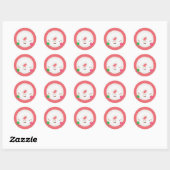 Poedersuiker Donut Christmas Kaart Envelope Seal Ronde Sticker (Vel)