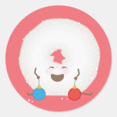 Poedersuiker Donut Christmas Kaart Envelope Seal Ronde Sticker (Voorkant)