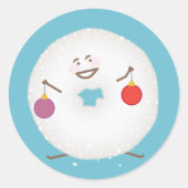 Poedersuiker Donut Christmas Kaart Envelope Seal Ronde Sticker (Voorkant)