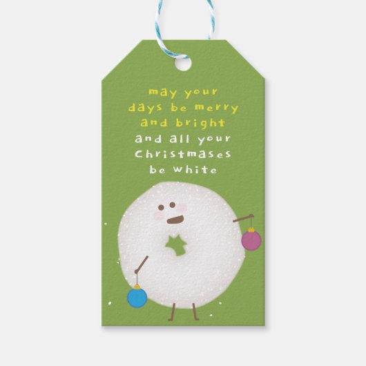Poedersuiker donut kerst cadeaulabel (Voorkant)