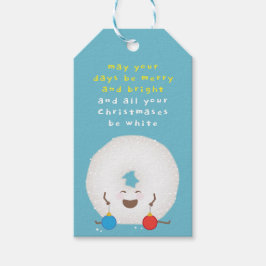 Poedersuiker donut kerst cadeaulabel