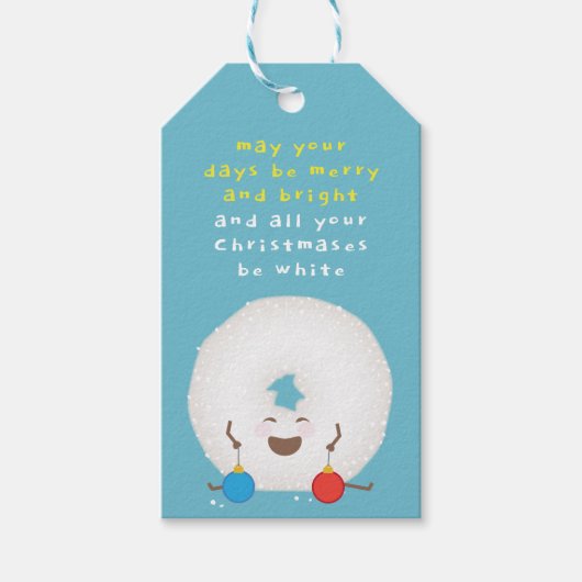 Poedersuiker donut kerst cadeaulabel (Voorkant)