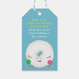 Poedersuiker donut kerst cadeaulabel