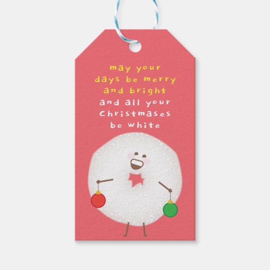 Poedersuiker donut kerst cadeaulabel (Voorkant)