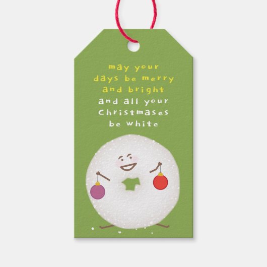 Poedersuiker donut kerst cadeaulabel (Voorkant)