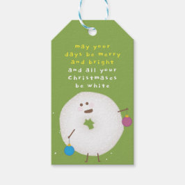 Poedersuiker Donut Kerstmis Cadeaulabel