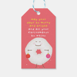 Poedersuiker Donut Kerstmis Cadeaulabel