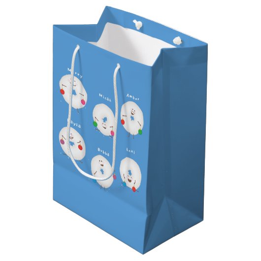 Poedersuiker Donuts Aangepaste Kerstmis Medium Cadeauzakje (Voorkant Gekanteld)