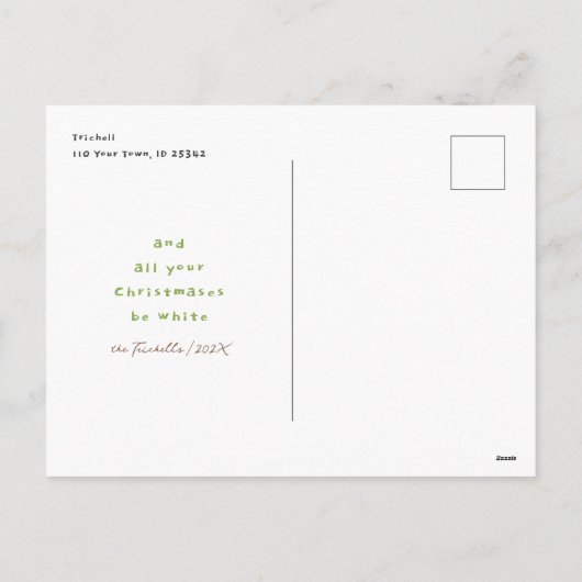 Poedersuiker Donuts boom Kerstmis Feestdagenkaart (Achterkant)