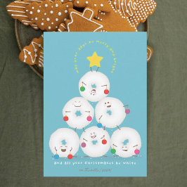 Poedersuiker Donuts boom Kerstmis Feestdagenkaart