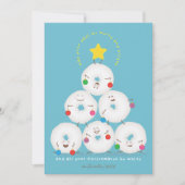 Poedersuiker Donuts boom Kerstmis Feestdagenkaart (Voorkant)
