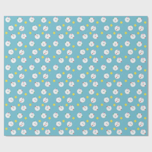 Poedersuiker donuts kerst cadeaupapier (Vlak)