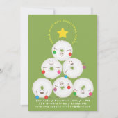Poedersuiker Donuts Kerstboom Kerstfeest Kaart (Voorkant)