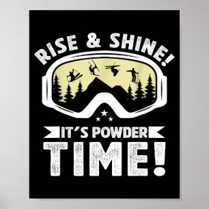 Poedertijd ski-bril wintersport skiër poster