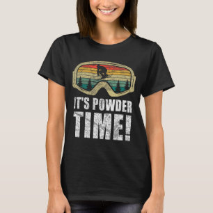 Poedertijden grappig skien sneeuw freestyle winter t-shirt