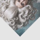 Poedervormige pruik Charlotte Rococo Franse Decoup Tissuepapier (Detail)