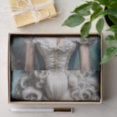 Poedervormige pruik Charlotte Rococo Franse Decoup Tissuepapier (Geschenk)