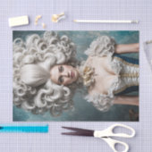 Poedervormige pruik Charlotte Rococo Franse Decoup Tissuepapier (Craft)