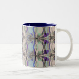 Poederzacht Paarse, groene & Blauwe Abstract Tweekleurige Koffiemok