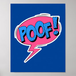 Poef! Whimsical Pop Art Comic Burst Poster