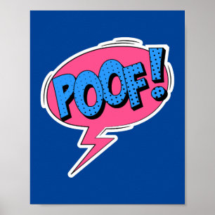Poef! Whimsical Pop Art Comic Burst Poster