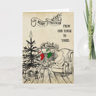 Poeh en Knorretje - Vrolijk Kerstfeest Kaart