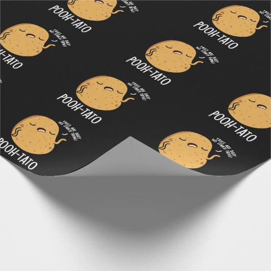 Poeh-tato Funny Potato Pun Dark BG Cadeaupapier (Hoek)