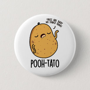 Poeh-tato Funny Potato Pun Ronde Button 5,7 Cm