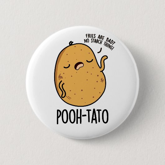 Poeh-tato Funny Potato Pun Ronde Button 5,7 Cm (Voorkant)