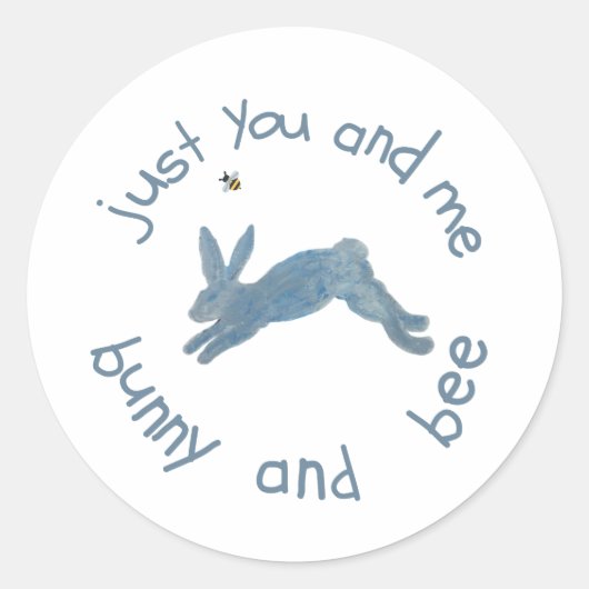 Poem Bunny Bee Bunnies Bees Goodie Bags Ronde Sticker (Voorkant)
