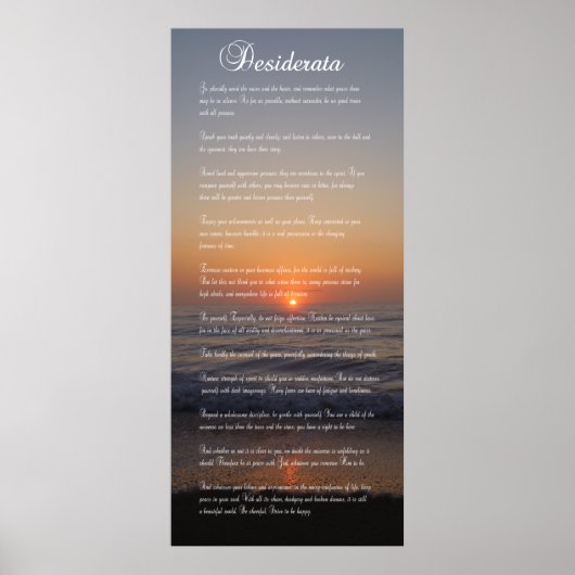 POEM DESIDERATA POSTER (Voorkant)