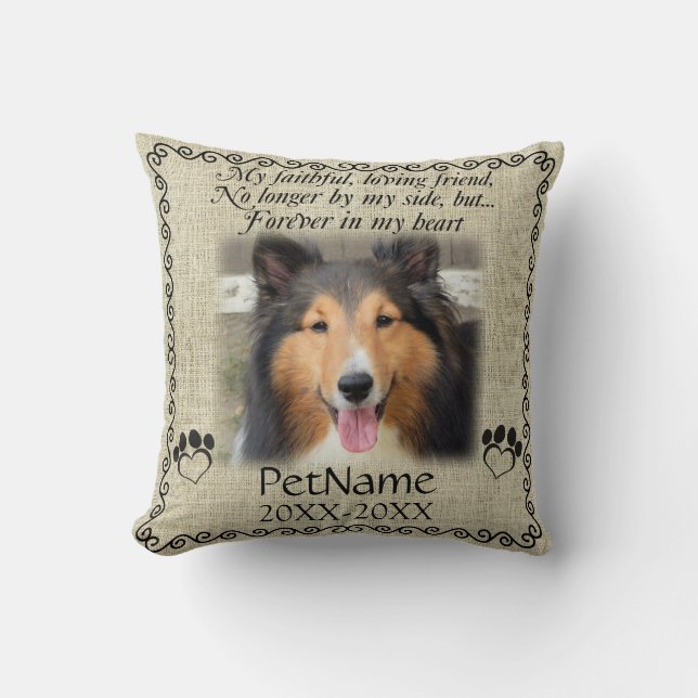 Poem Faithful Friend Pet Sympathie Custom Burlap Kussen (Voorkant)