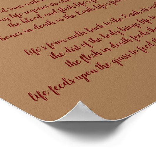 Poem Flesh en bot van mij Poster (Hoek)