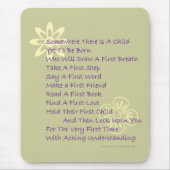 Poem for New Parents Mousepad Muismat (Voorkant)