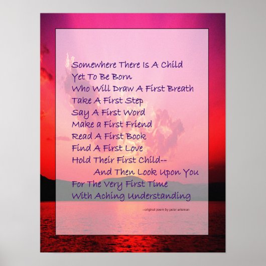 Poem for Prospective Parents Poster (Voorkant)