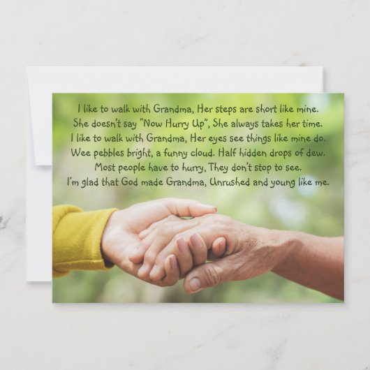 Poem Grandmother Grandma Grandchild Inspirational  (Voorkant)