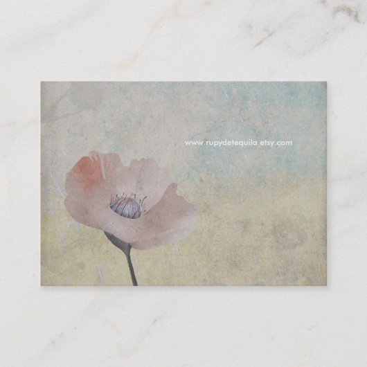 Poem hoop op liefde voor papaverzoet visitekaartje (Voorkant)