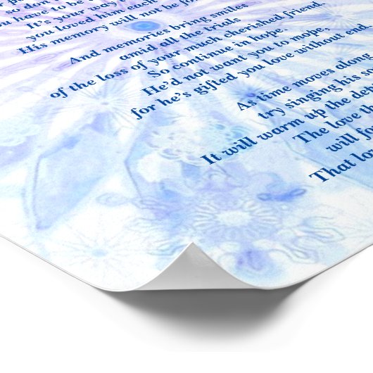 Poem: Male Pet Verlies Sympathie PB Poster Matte (Hoek)