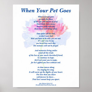 Poem: Manale Pet Loss Sympathie FL Poster Matte