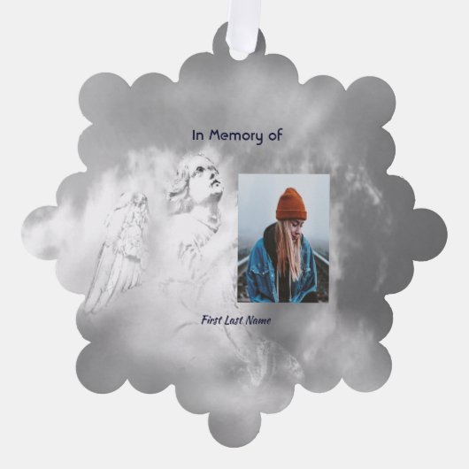  Poem Memorial Keepsake Angel Sky Clouds  Ornament Kaart (Voorkant)