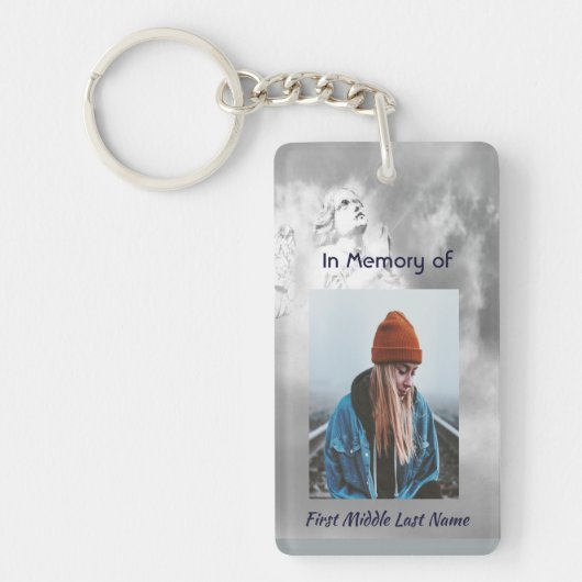  Poem Memorial Keepsake Angel Sky Clouds  Sleutelhanger (Voorkant)