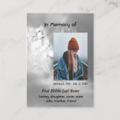  Poem Memorial Keepsake Angel Sky Clouds Visitekaartje (Voorkant)