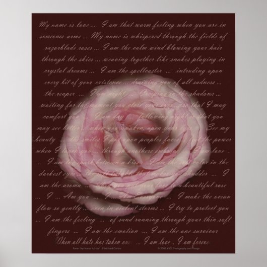 Poem "Mijn naam is liefde" Floral Print (Voorkant)